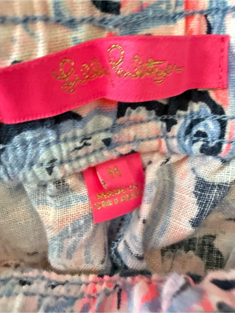 Lilly Pulitzer Aiden Linen Pant Medium High Tide Its for Shore Beach Preppy Pink